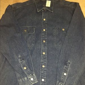 VTG DS Polo denim silver button shirt🔥🔥🔥🔥👀👀